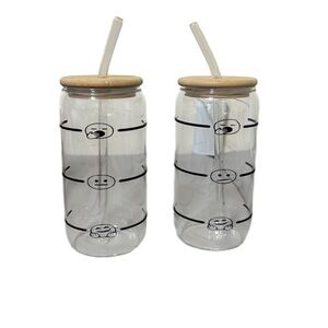 16oz glass can drinking glass with design